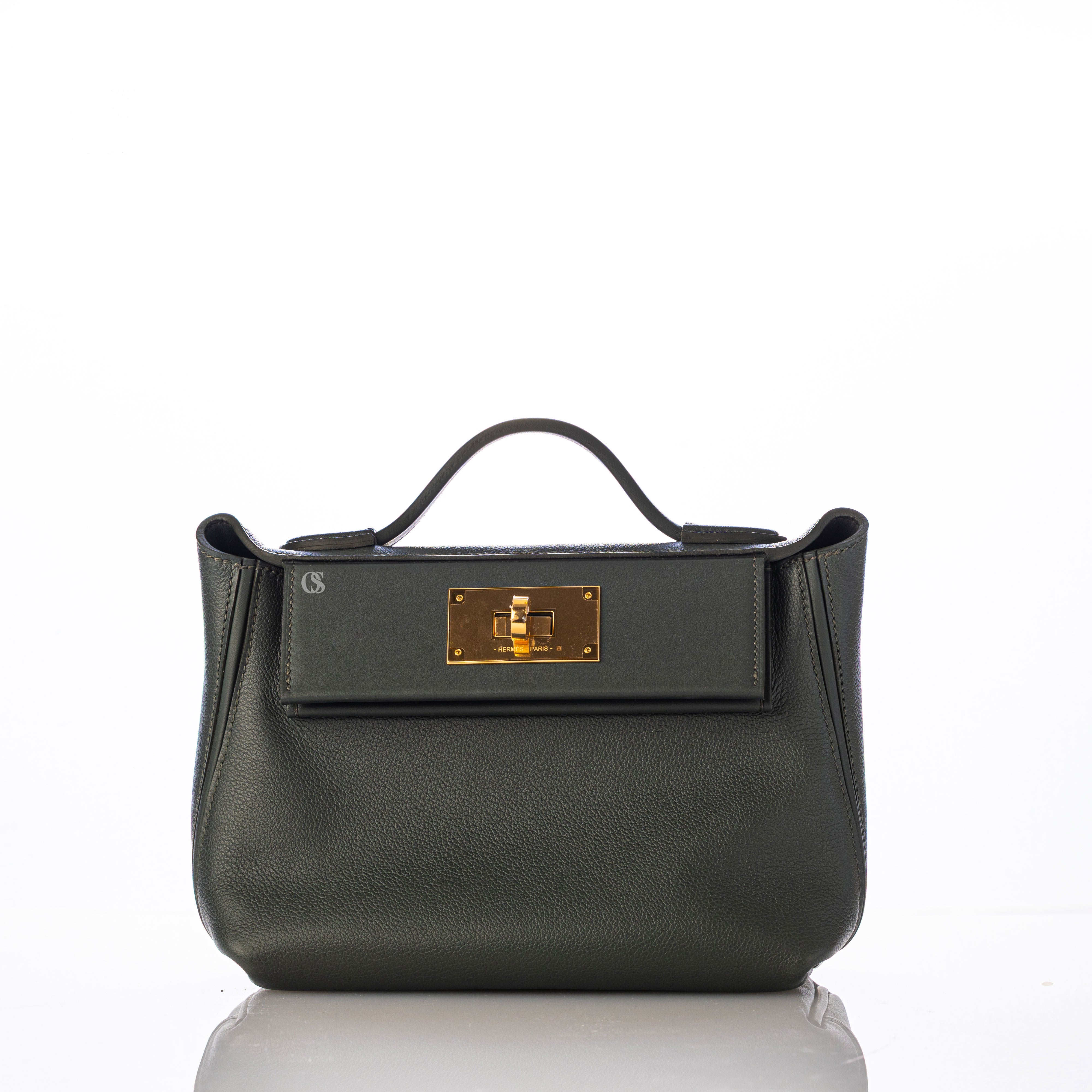 Hermes mini 24/24 vert mangrove