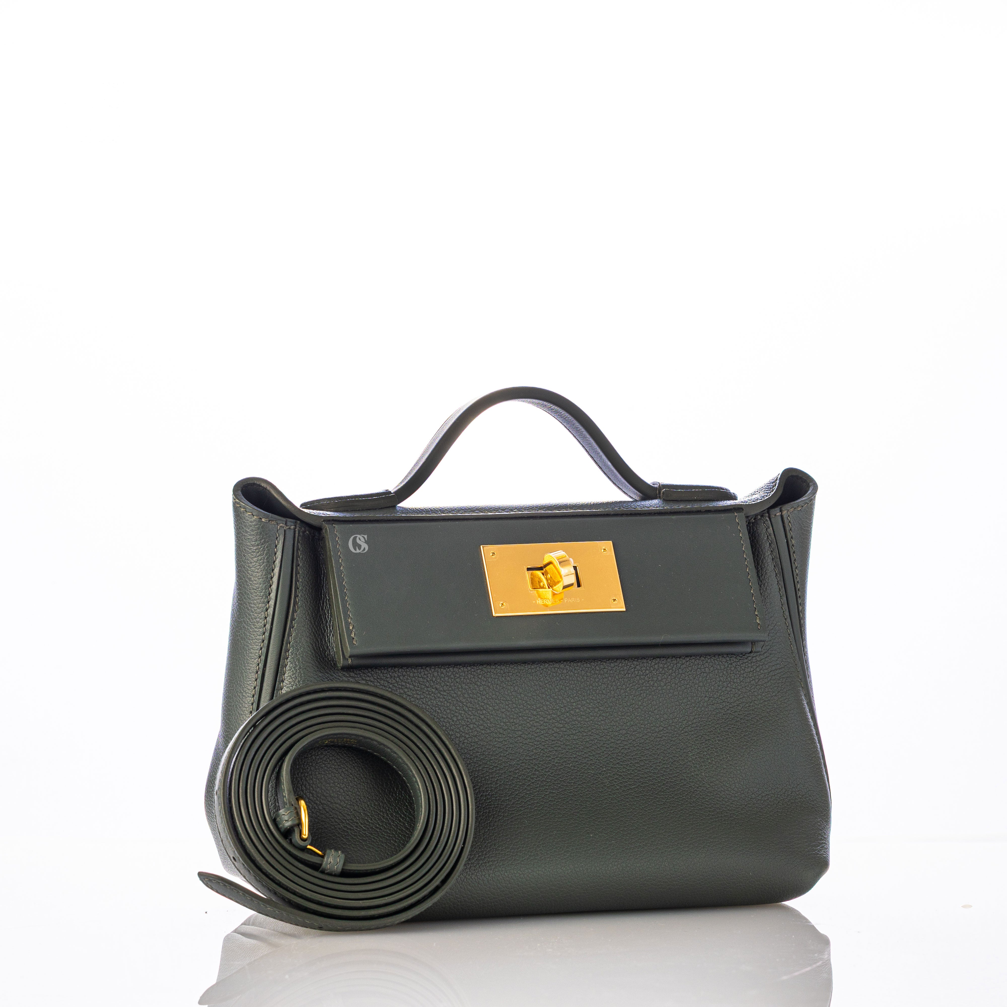 Hermes mini 24/24 vert mangrove