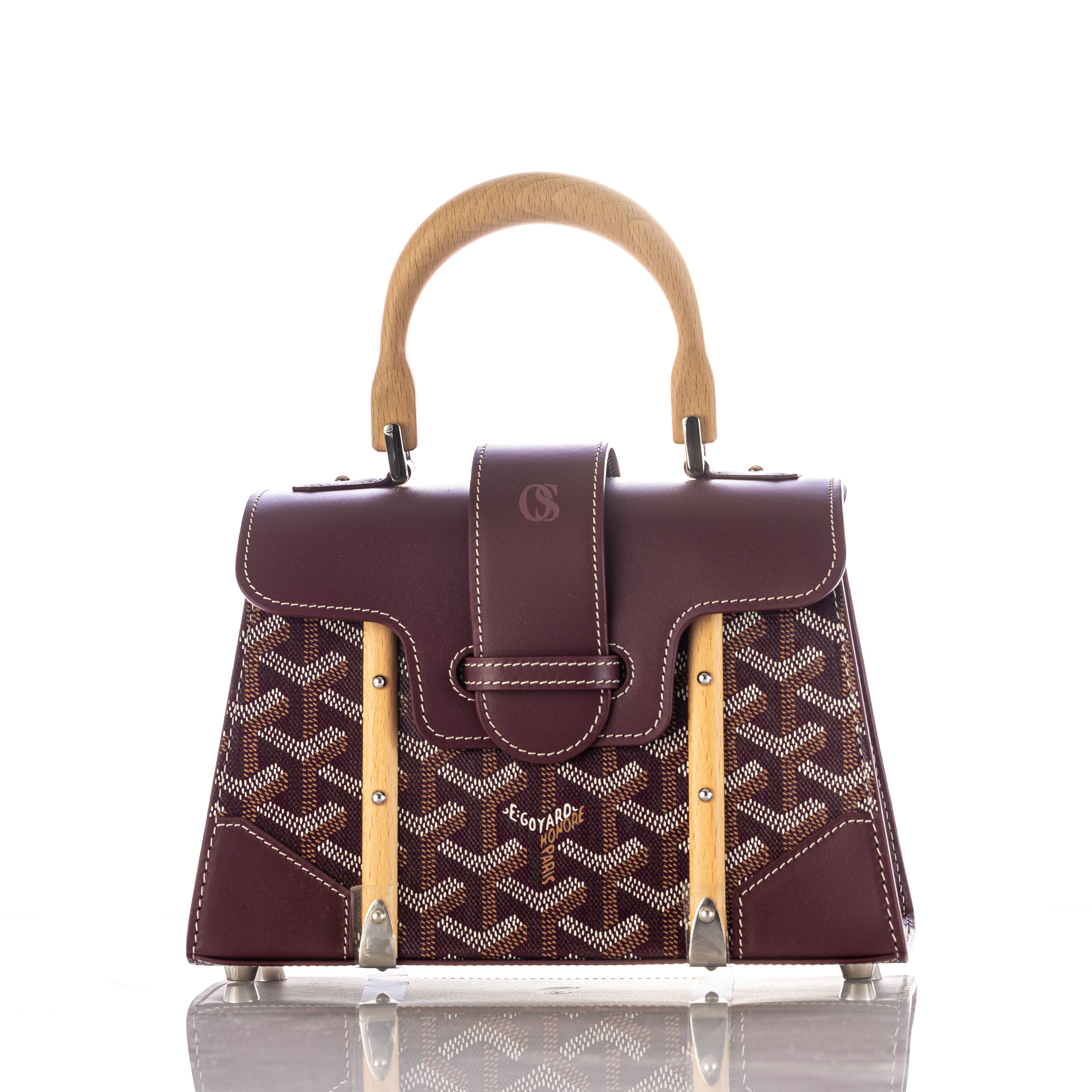 Goyard burgandy mini saigon structured