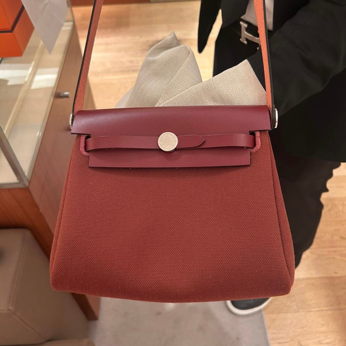 HERMES HERBAG ROUGE H PHW